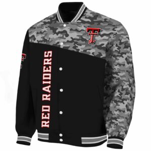 texas tech red raiders camo patchwork black jacket best selling jacketwow