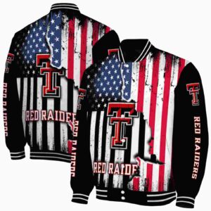 texas tech red raiders patriotic theme black jacket fashion forward jacketwow