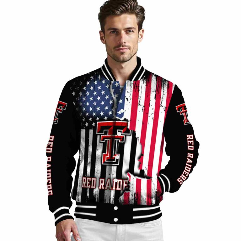 texas tech red raiders patriotic theme black jacket high quality jacketwow