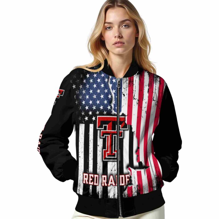 texas tech red raiders patriotic theme black jacket latest model jacketwow