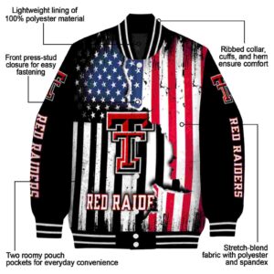 texas tech red raiders patriotic theme black jacket new arrival jacketwow