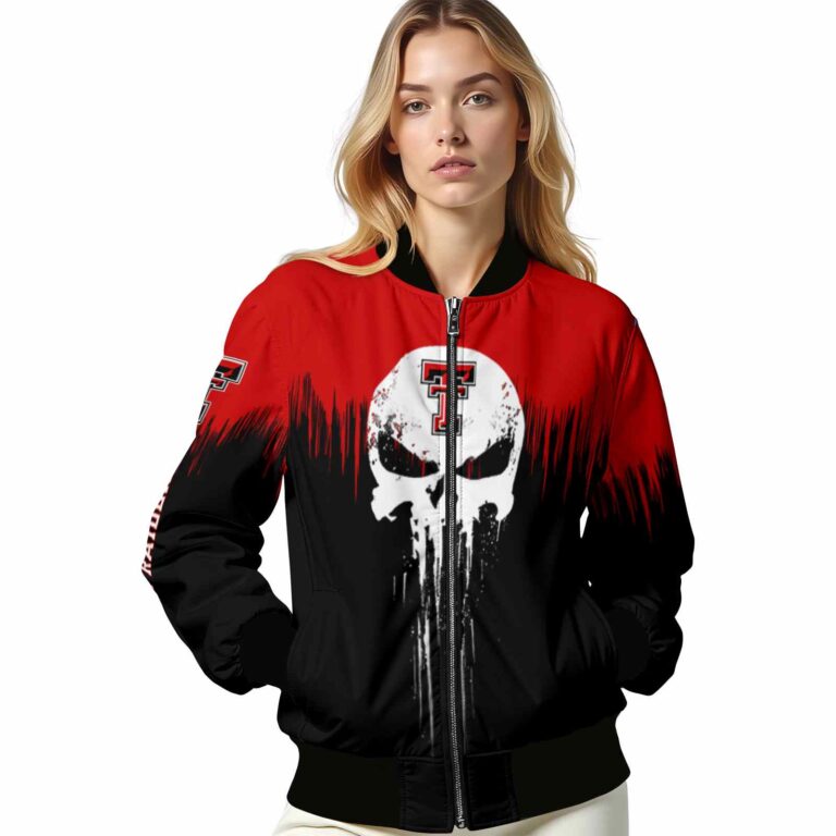 texas tech red raiders punisher skull red black white jacket latest model jacketwow