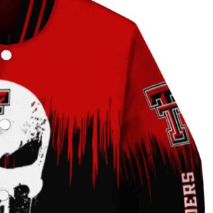 texas tech red raiders punisher skull red black white jacket premium grade jacketwow
