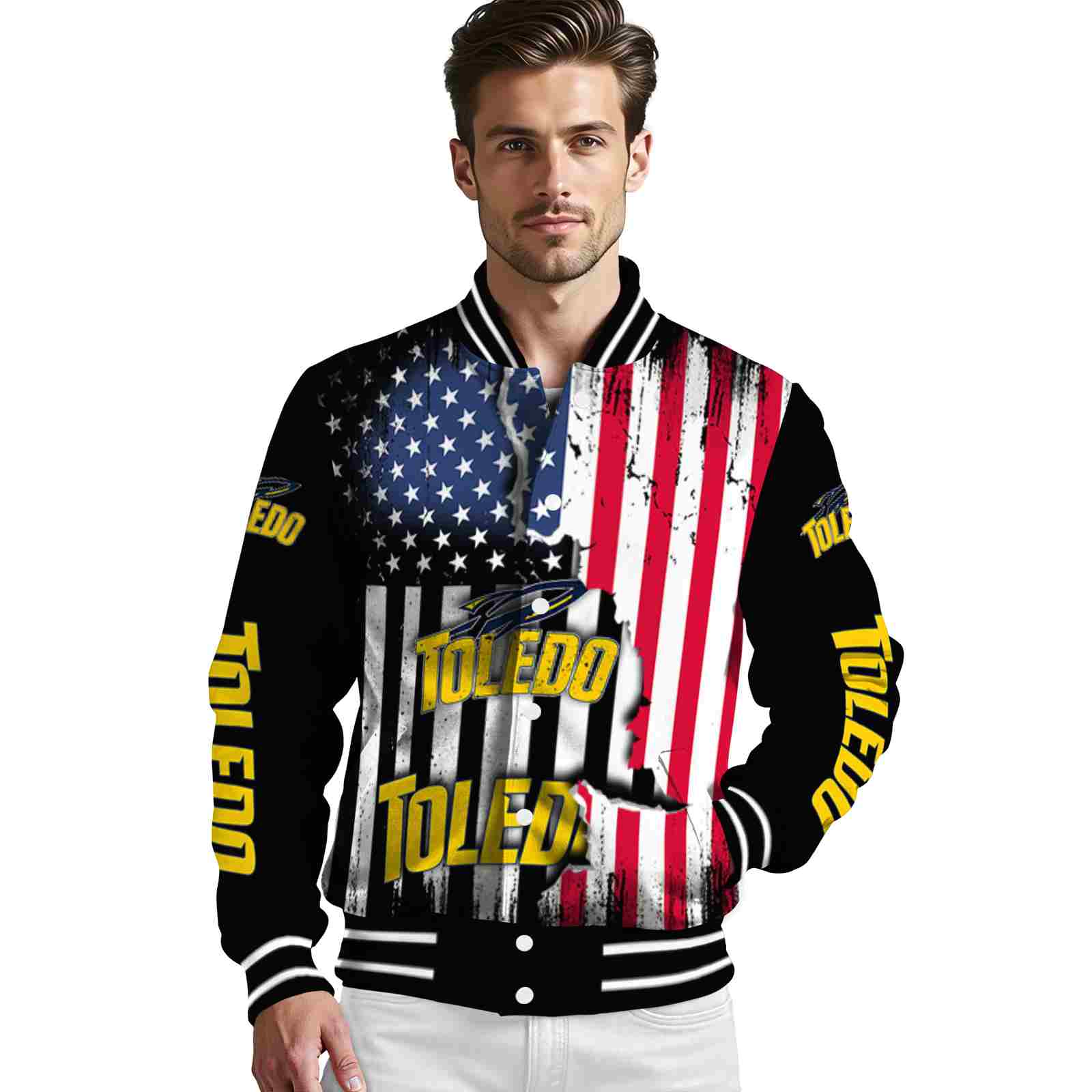 toledo rockets patriotic theme black jacket high quality jacketwow toledo rockets patriotic theme black jacket high quality jacketwow