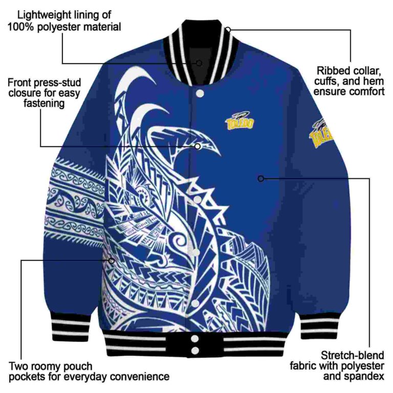 toledo rockets tribal art blue white black jacket new arrival jacketwow