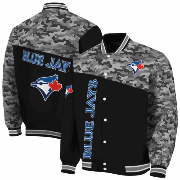 toronto blue jays camo patchwork black jacket fashion forward jacketwow