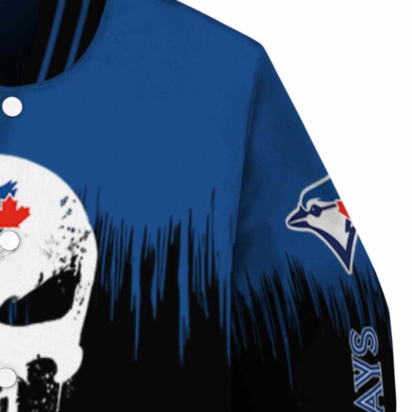 toronto blue jays punisher skull blue black white jacket premium grade jacketwow