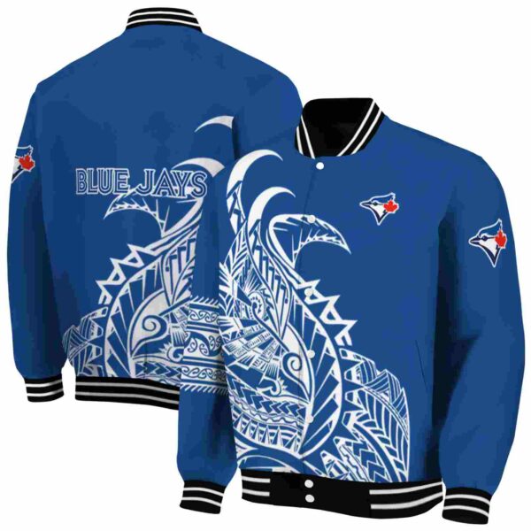 toronto blue jays tribal art blue white black jacket fashion forward jacketwow