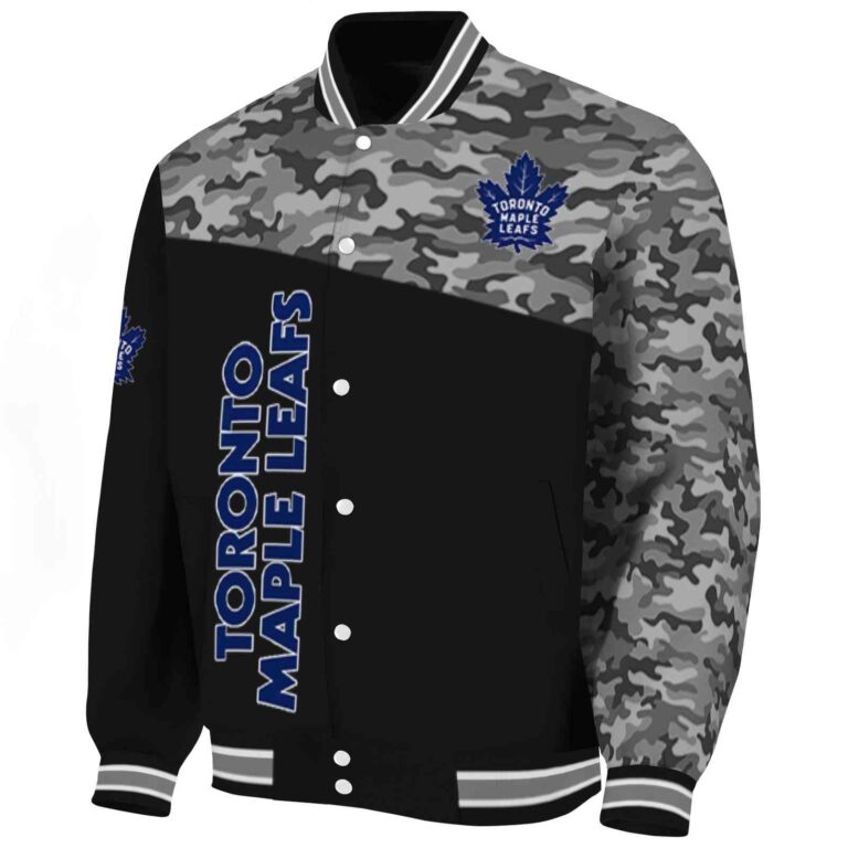 toronto maple leafs camo patchwork black jacket best selling jacketwow