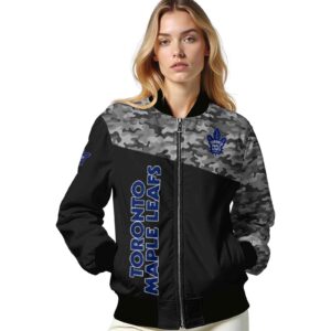 toronto maple leafs camo patchwork black jacket latest model jacketwow