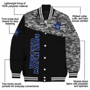 toronto maple leafs camo patchwork black jacket new arrival jacketwow