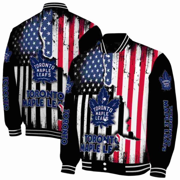 toronto maple leafs patriotic theme black jacket fashion forward jacketwow