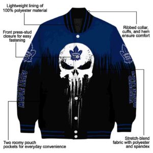 toronto maple leafs punisher skull blue black white jacket new arrival jacketwow