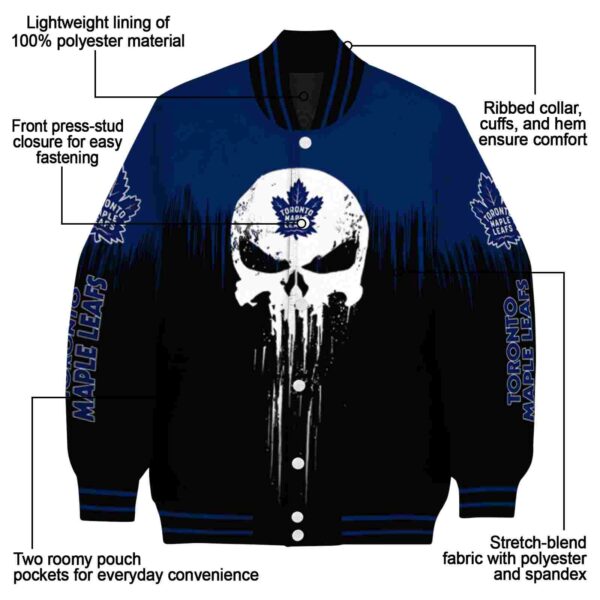 toronto maple leafs punisher skull blue black white jacket new arrival jacketwow