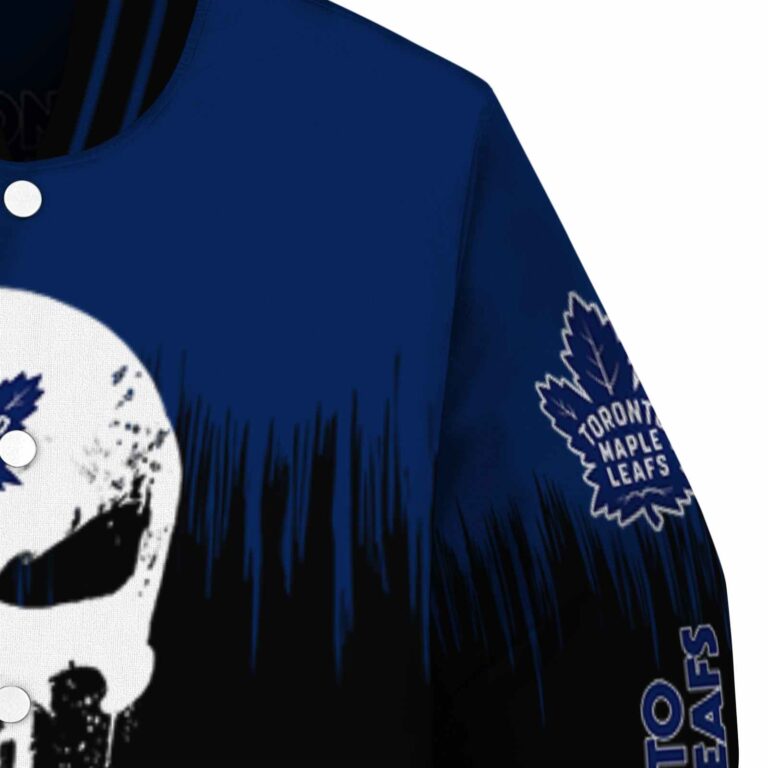 toronto maple leafs punisher skull blue black white jacket premium grade jacketwow