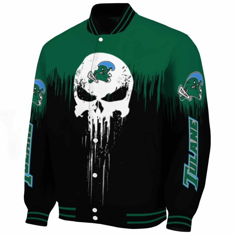 tulane green wave punisher skull green black white jacket best selling jacketwow