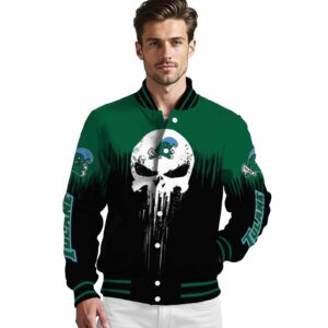 tulane green wave punisher skull green black white jacket high quality jacketwow