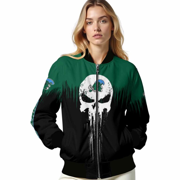 tulane green wave punisher skull green black white jacket latest model jacketwow