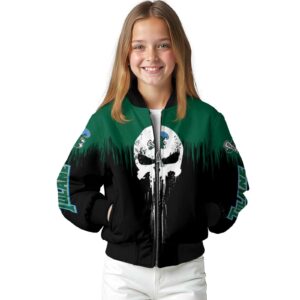 tulane green wave punisher skull green black white jacket top rated jacketwow