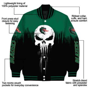 uab blazers punisher skull green black white jacket new arrival jacketwow