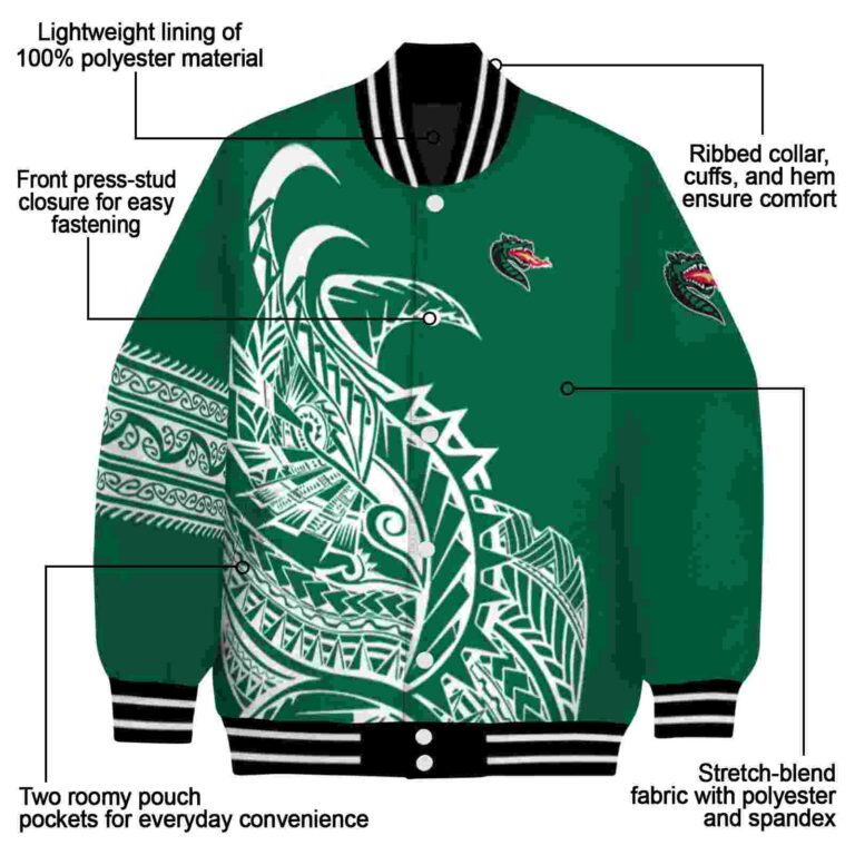 uab blazers tribal art green white black jacket new arrival jacketwow