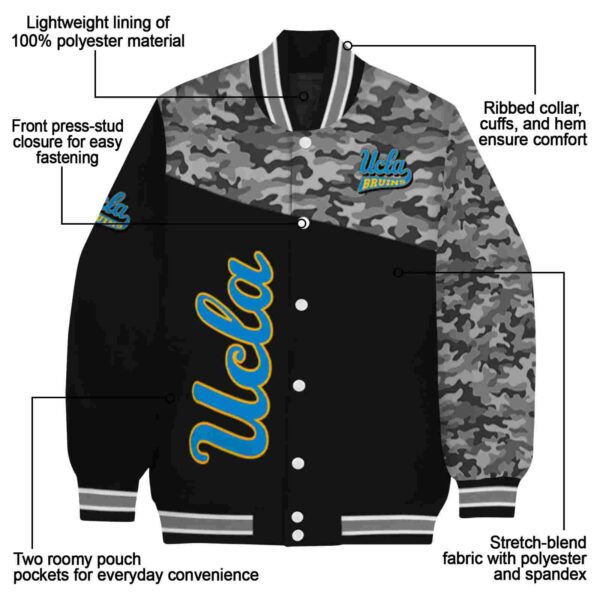 ucla bruins camo patchwork black jacket new arrival jacketwow