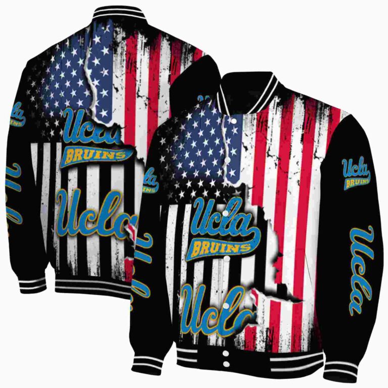 ucla bruins patriotic theme black jacket fashion forward jacketwow