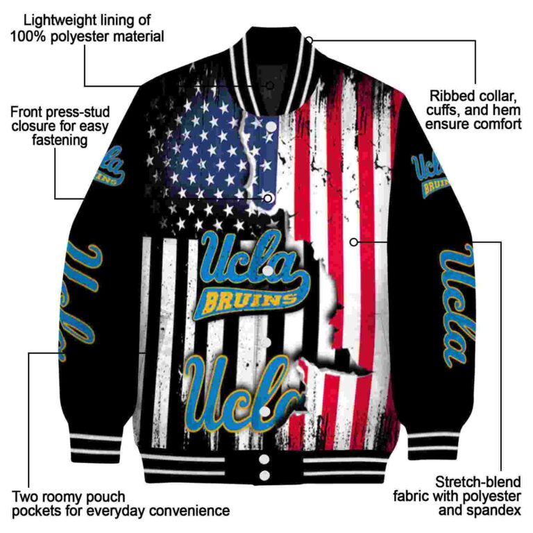ucla bruins patriotic theme black jacket new arrival jacketwow