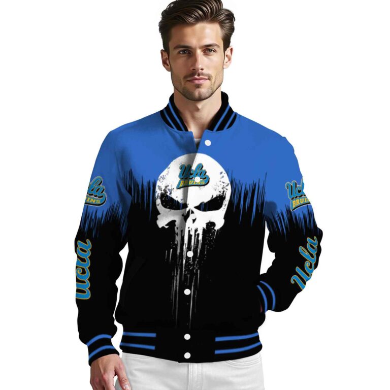 ucla bruins punisher skull blue black white jacket high quality jacketwow