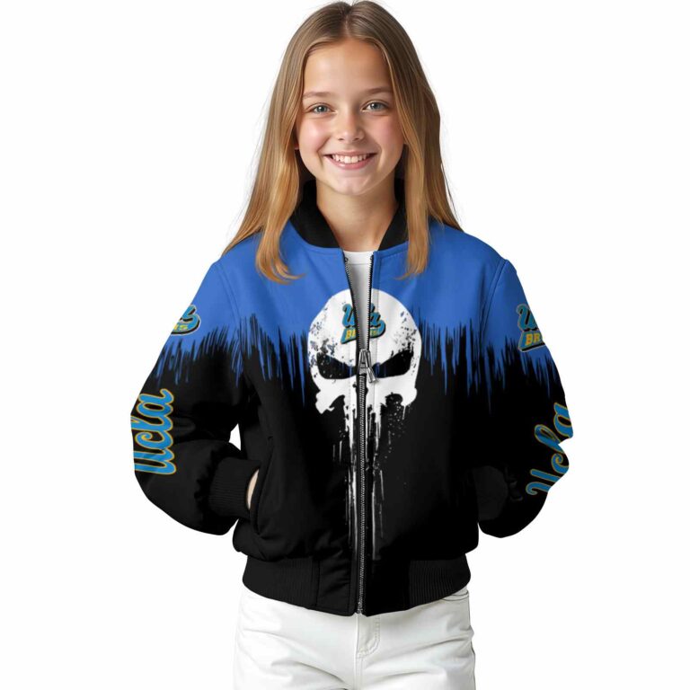 ucla bruins punisher skull blue black white jacket top rated jacketwow