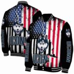 uconn huskies patriotic theme black jacket best selling jacketwow