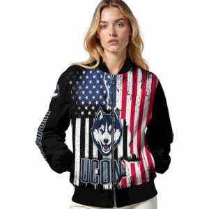uconn huskies patriotic theme black jacket latest model jacketwow