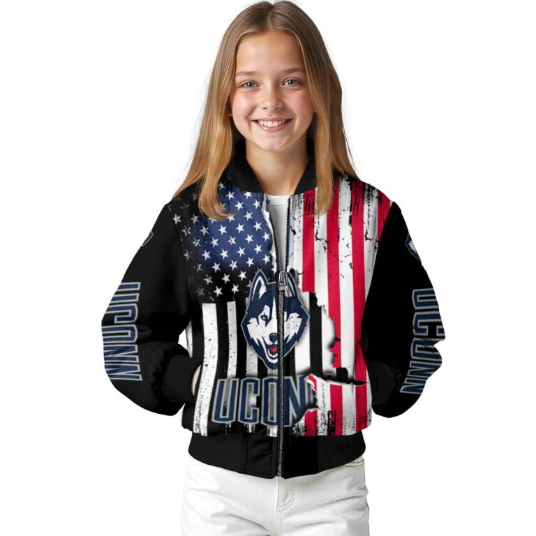 uconn huskies patriotic theme black jacket top rated jacketwow