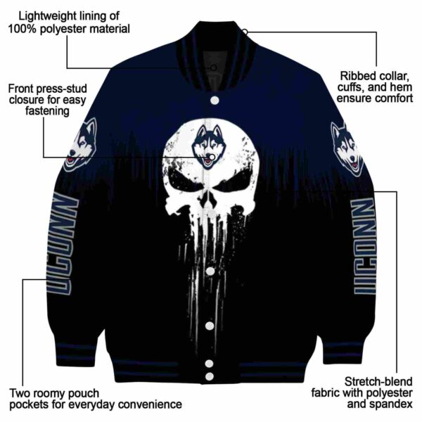 uconn huskies punisher skull blue black white jacket new arrival jacketwow