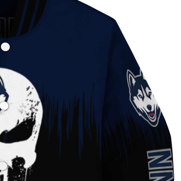 uconn huskies punisher skull blue black white jacket premium grade jacketwow