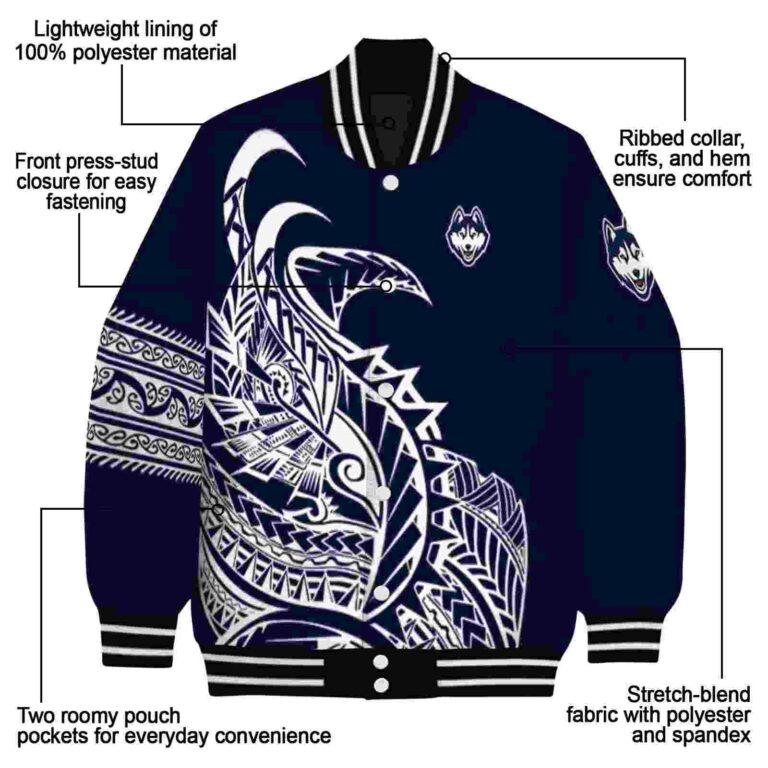 uconn huskies tribal art blue white black jacket new arrival jacketwow