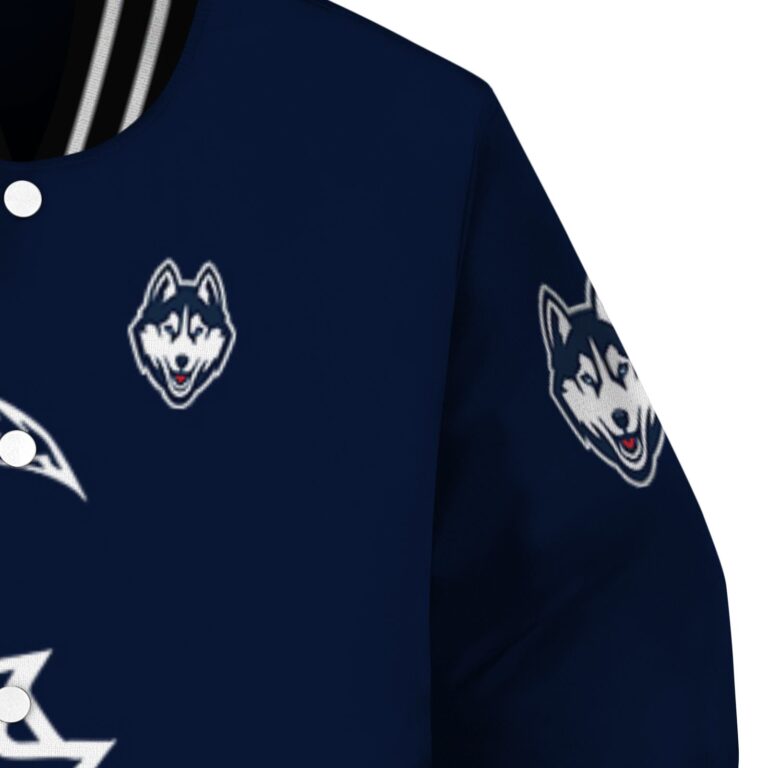 uconn huskies tribal art blue white black jacket premium grade jacketwow