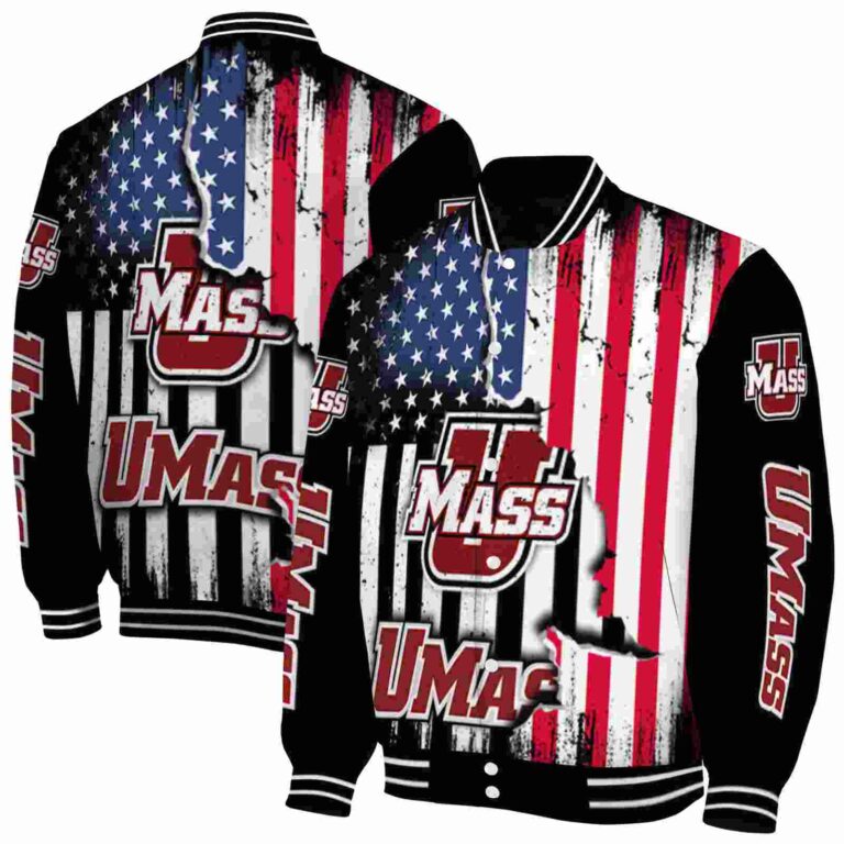 umass minutemen patriotic theme black jacket fashion forward jacketwow