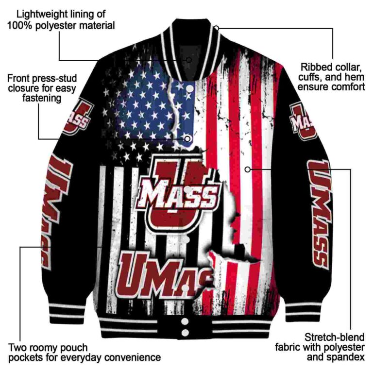 umass minutemen patriotic theme black jacket new arrival jacketwow