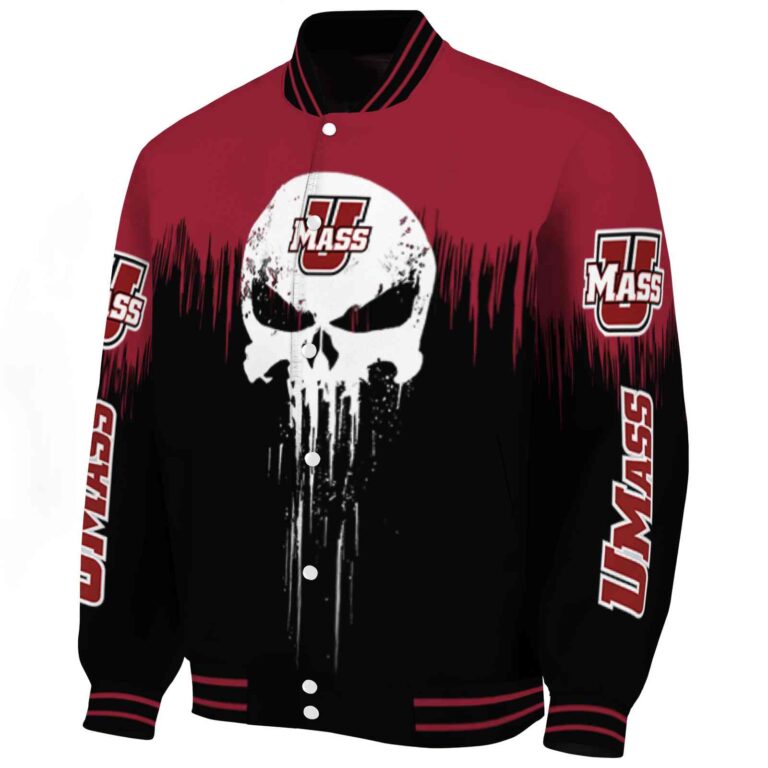 umass minutemen punisher skull red black white jacket best selling jacketwow