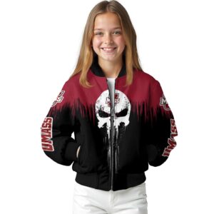 umass minutemen punisher skull red black white jacket top rated jacketwow