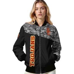 usc trojans camo patchwork black jacket latest model jacketwow