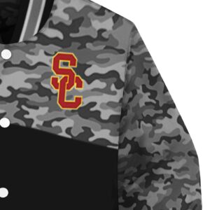 usc trojans camo patchwork black jacket premium grade jacketwow