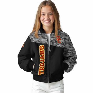 usc trojans camo patchwork black jacket top rated jacketwow