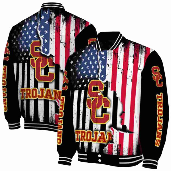 usc trojans patriotic theme black jacket fashion forward jacketwow