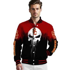 usc trojans punisher skull red black white jacket high quality jacketwow