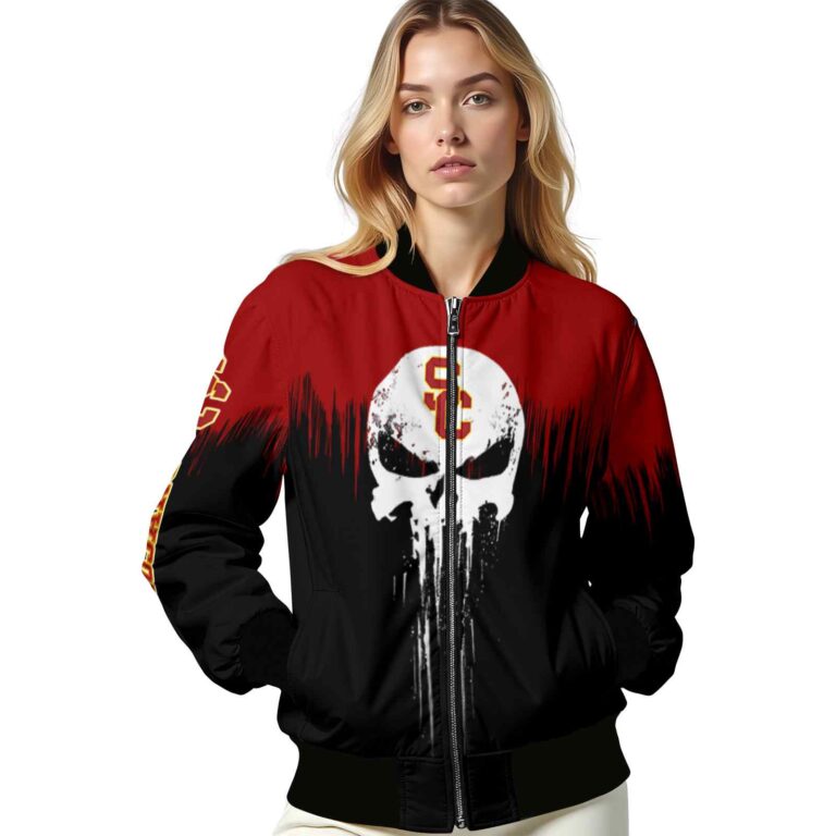 usc trojans punisher skull red black white jacket latest model jacketwow