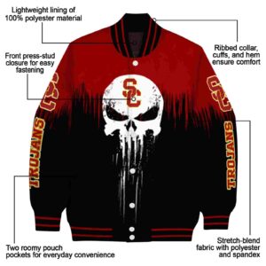 usc trojans punisher skull red black white jacket new arrival jacketwow