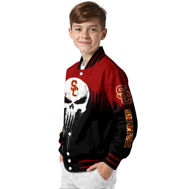 usc trojans punisher skull red black white jacket trendy jacketwow