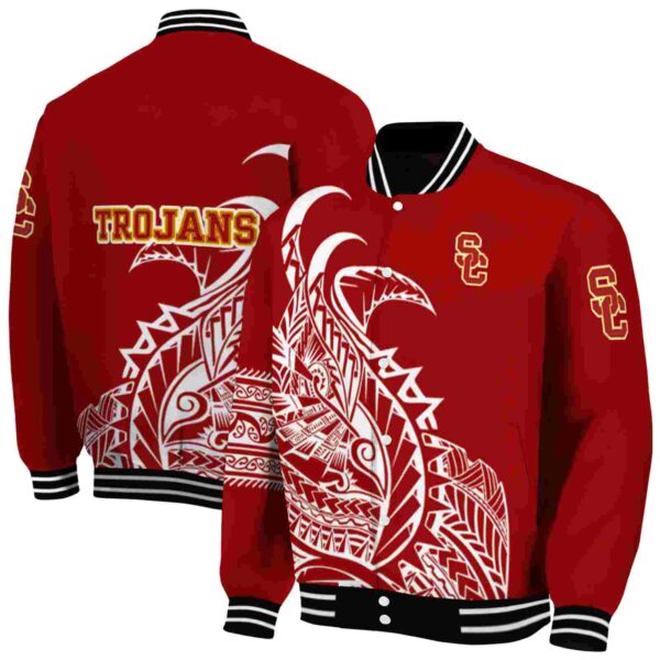 usc trojans tribal art red white black jacket fashion forward jacketwow